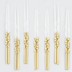 Gold Dipped Twisted Candles (x 16)><noscript><img width=