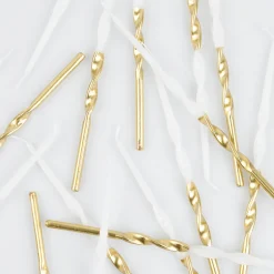 Gold Dipped Twisted Candles (x 16)><noscript><img width=
