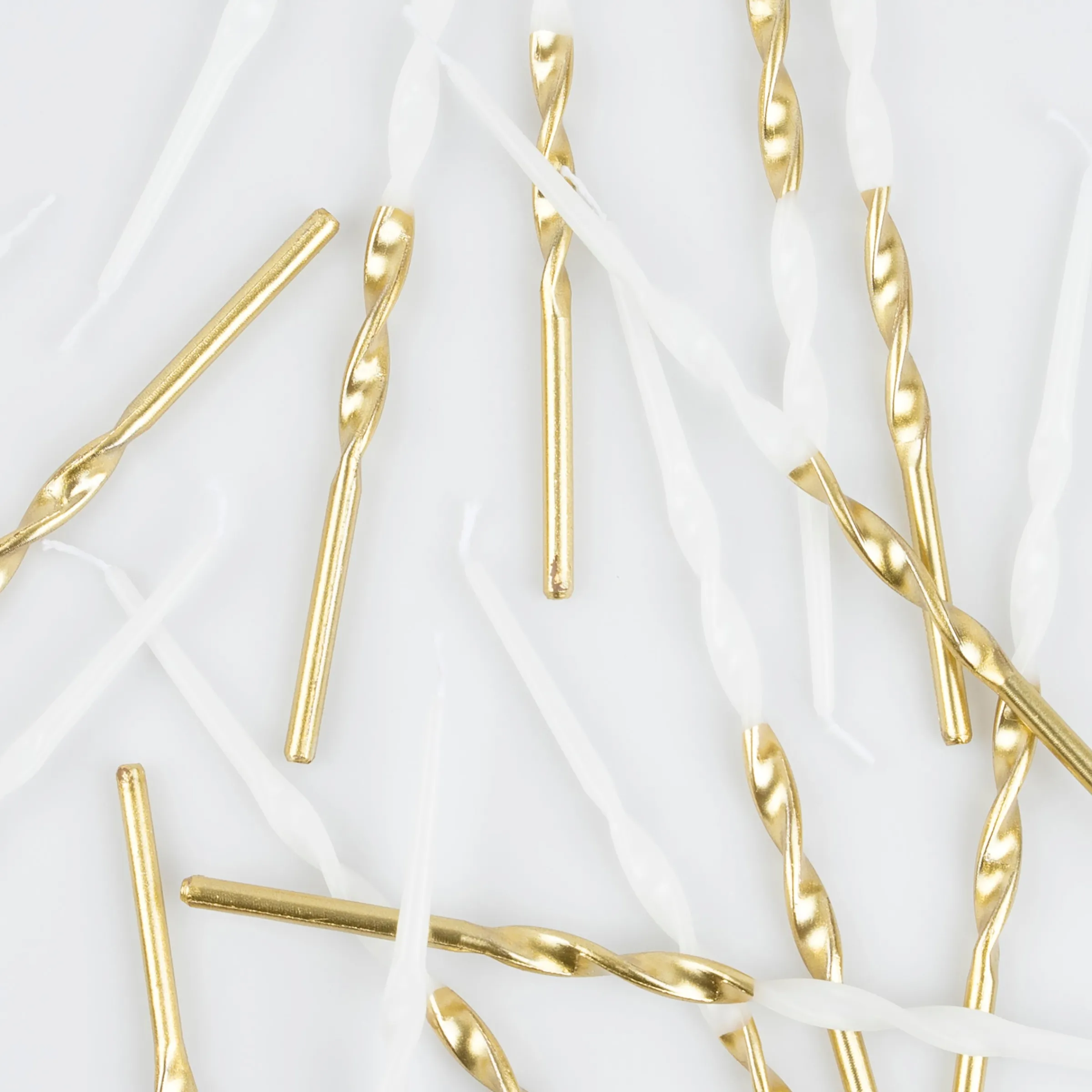 Gold Dipped Twisted Candles (x 16)>Meri Meri Fashion