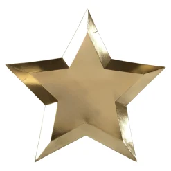 Gold Foil Star Plates (x 8)>Meri Meri New