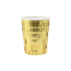 Gold Fringe Party Cups (x 8)>Meri Meri Fashion
