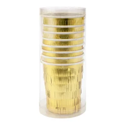 Gold Fringe Party Cups (x 8)>Meri Meri Fashion
