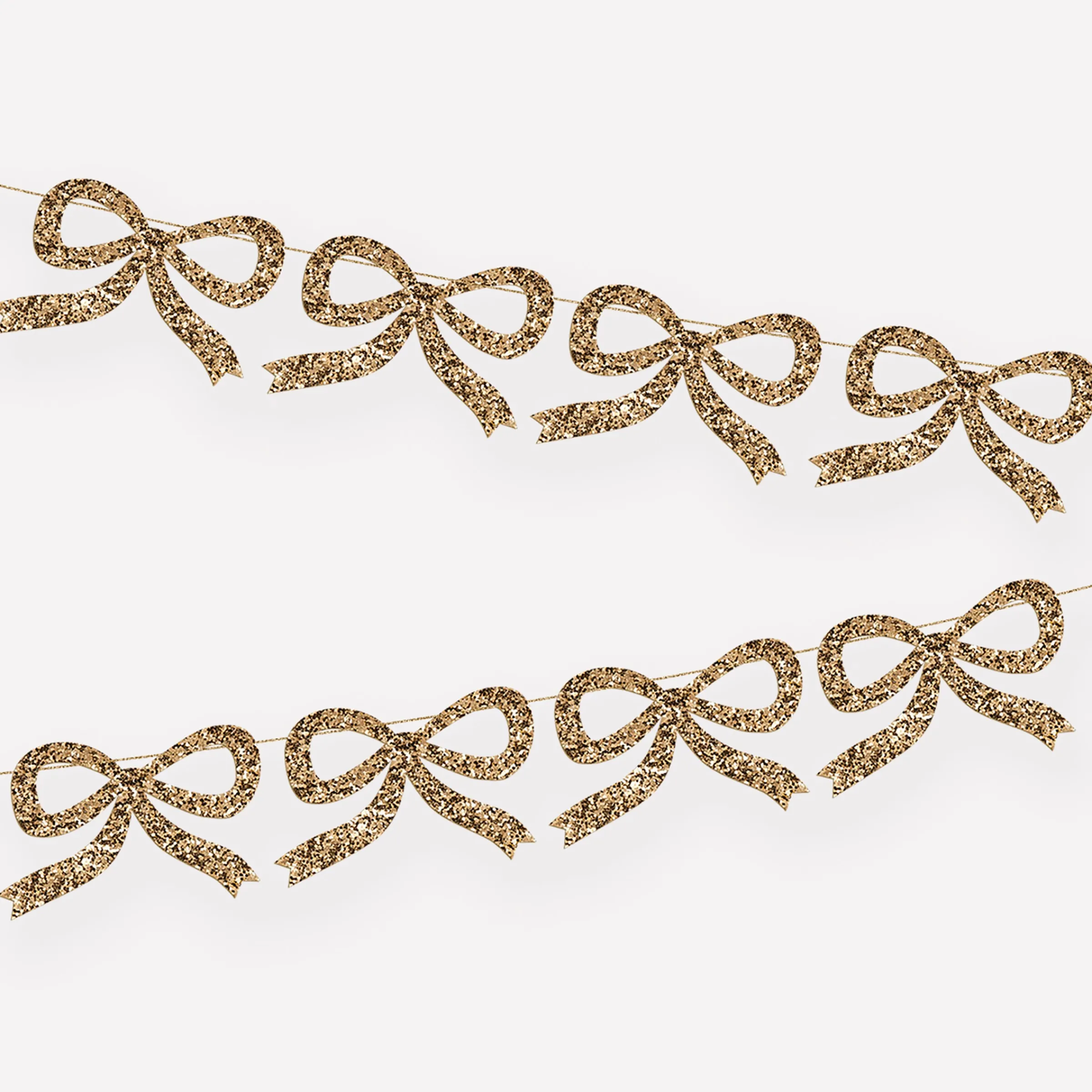 Gold Glitter Bow Garland>Meri Meri Fashion
