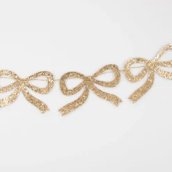Gold Glitter Bow Garland><noscript><img width=