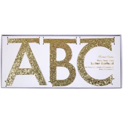 Gold Glitter Letter Garland Set><noscript><img width=