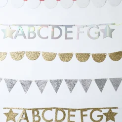 Gold Glitter Letter Garland Set><noscript><img width=