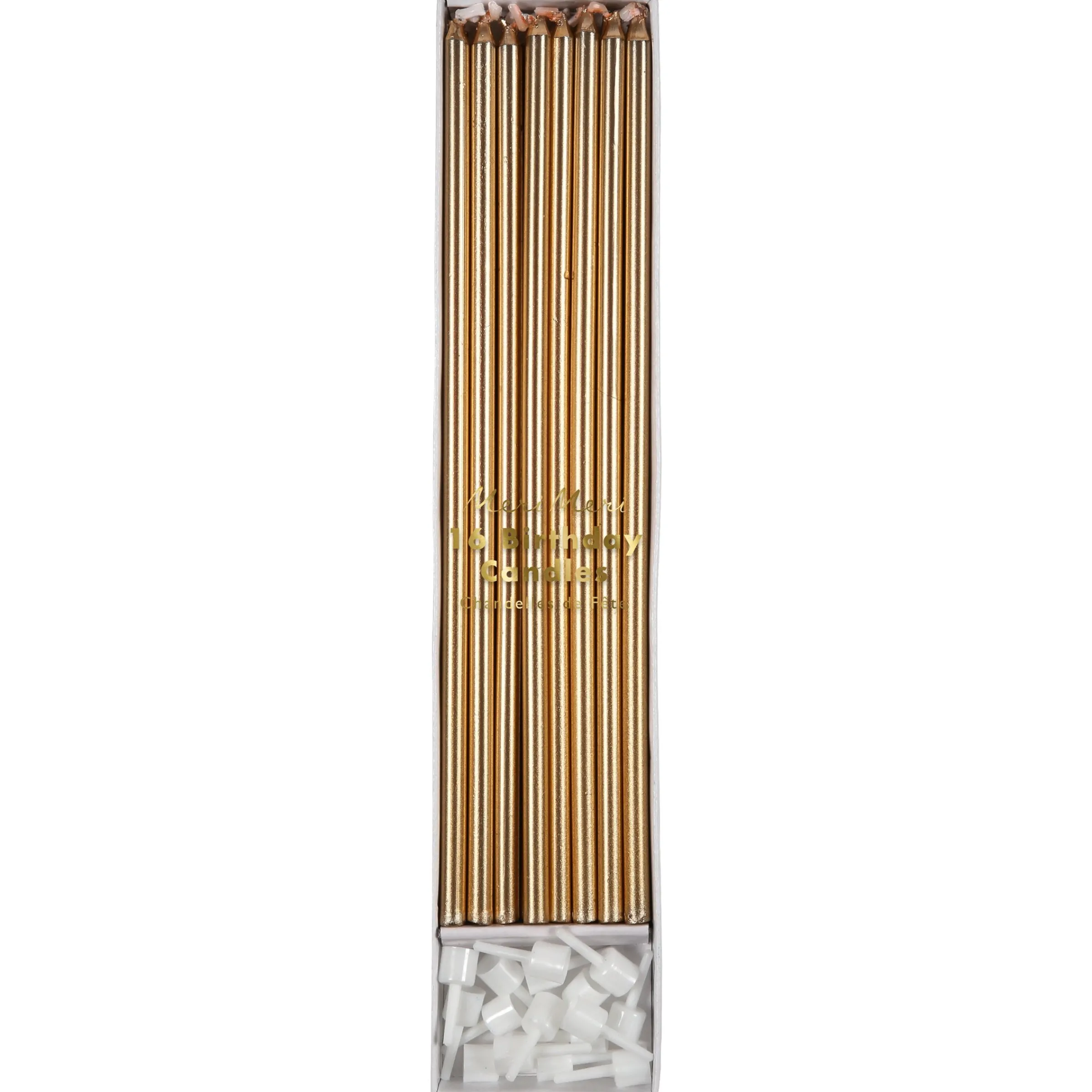 Gold Long Candles (x 16)>Meri Meri New