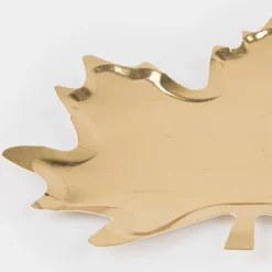 Gold Maple Leaf Plates (x 8)>Meri Meri Fashion