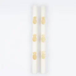 Gold Pineapple Table Candles (x 2)>Meri Meri Clearance