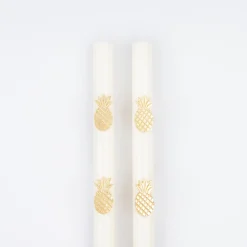 Gold Pineapple Table Candles (x 2)><noscript><img width=