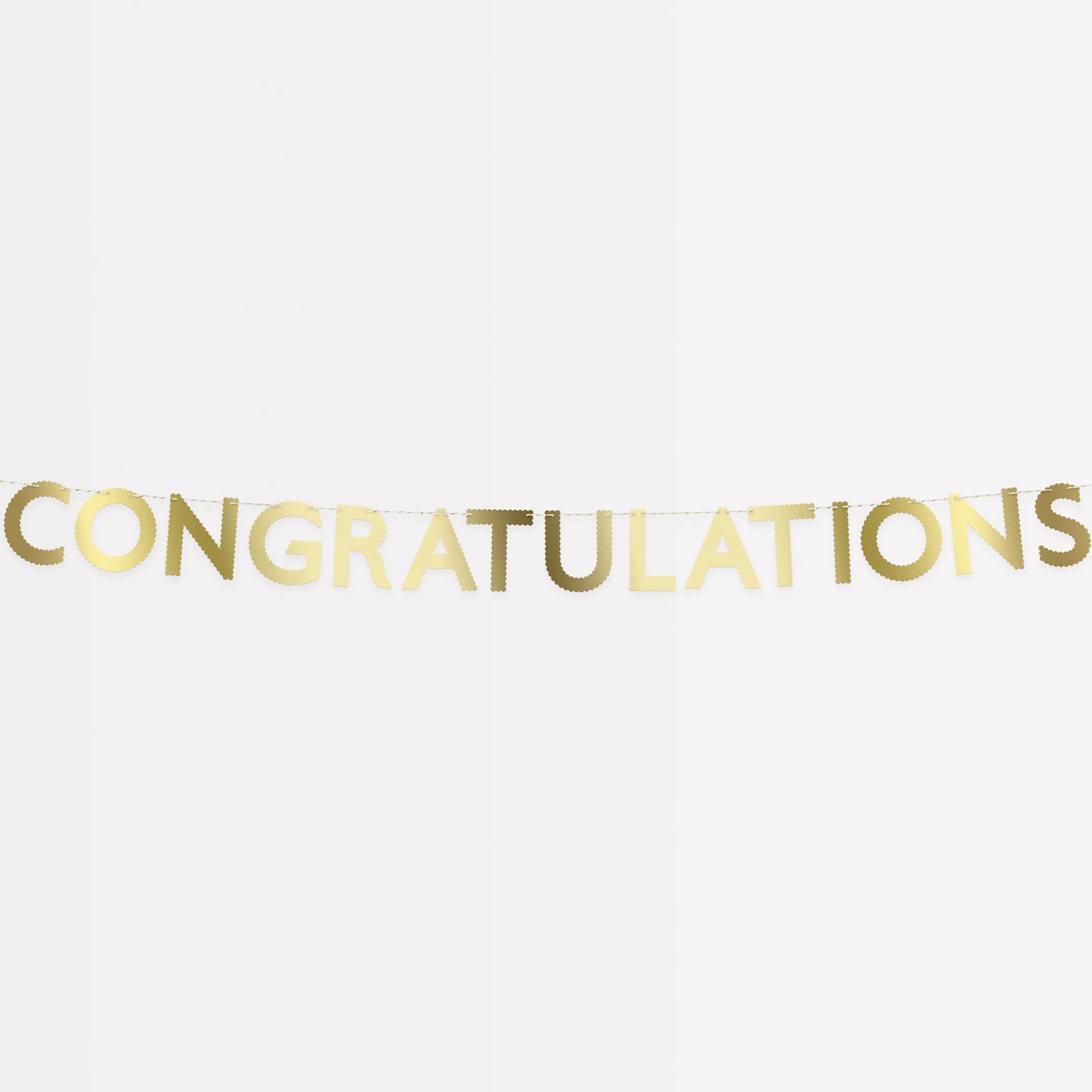 Gold Scallop Congratulations Garland>Meri Meri New