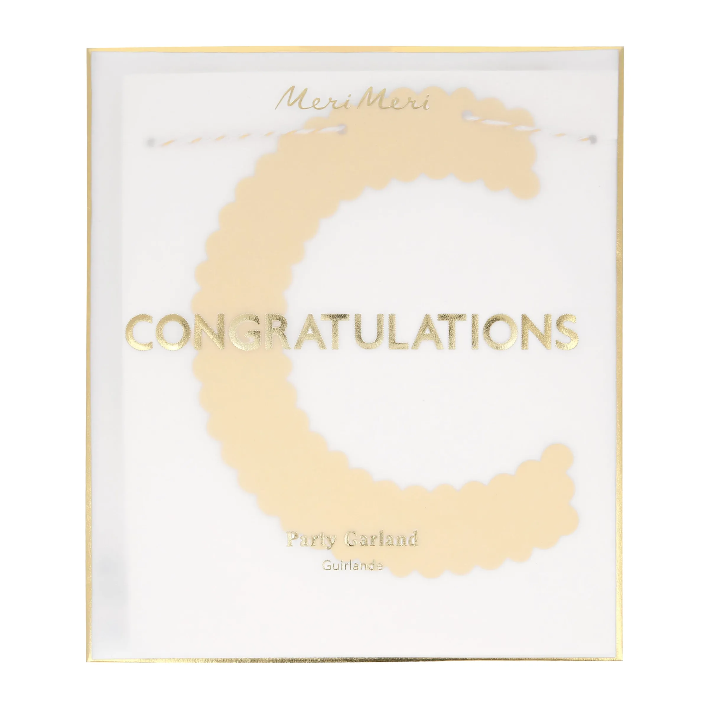 Gold Scallop Congratulations Garland>Meri Meri New