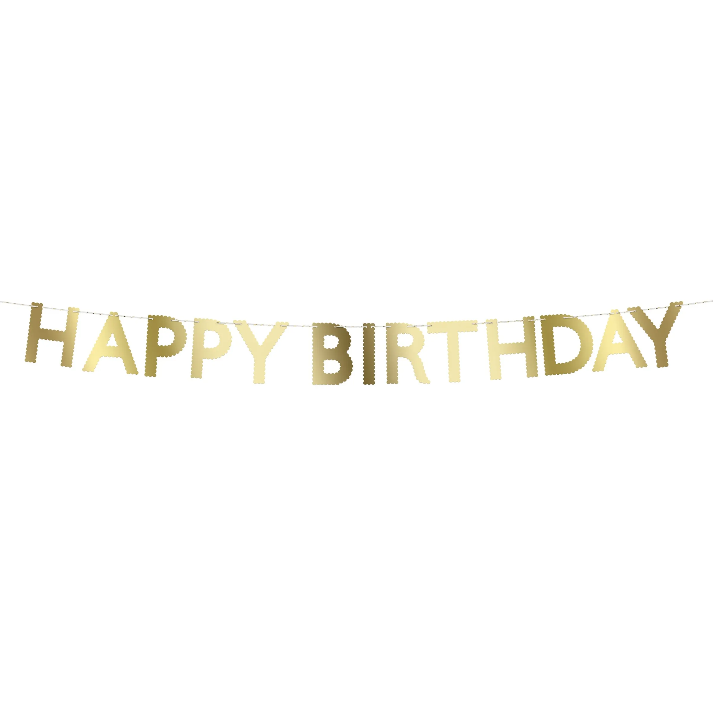 Gold Scallop Happy Birthday Garland>Meri Meri Discount