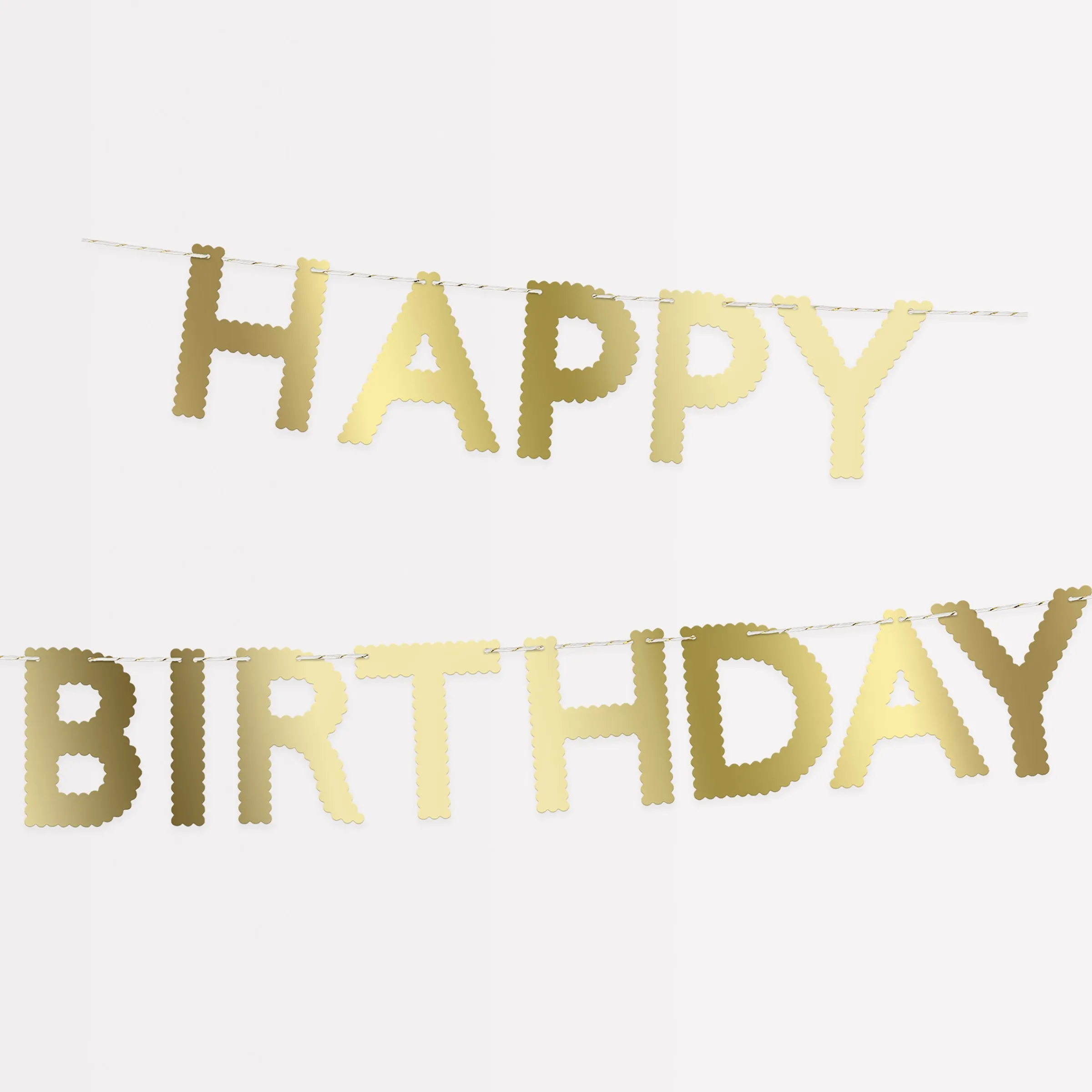 Gold Scallop Happy Birthday Garland>Meri Meri Discount