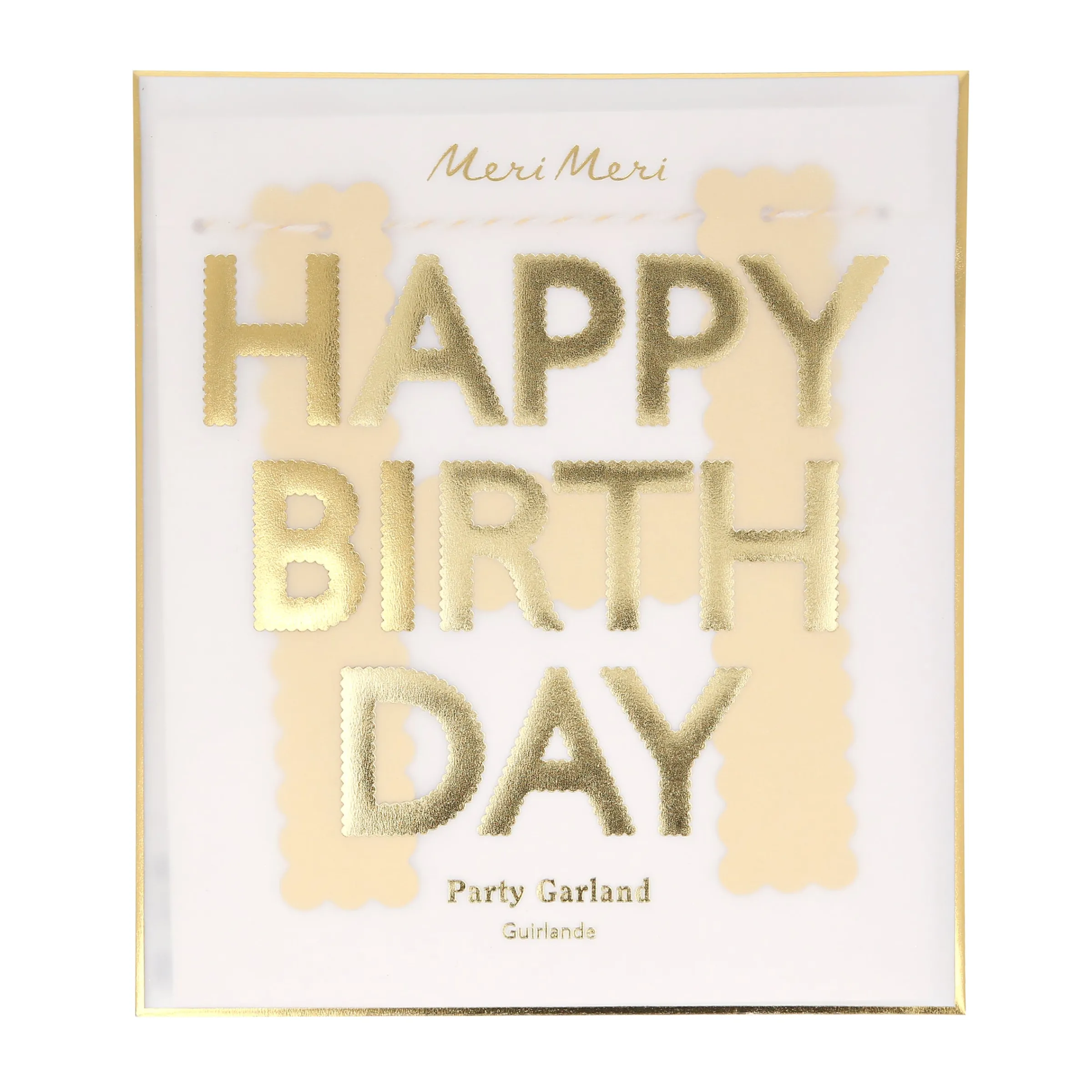 Gold Scallop Happy Birthday Garland>Meri Meri Discount