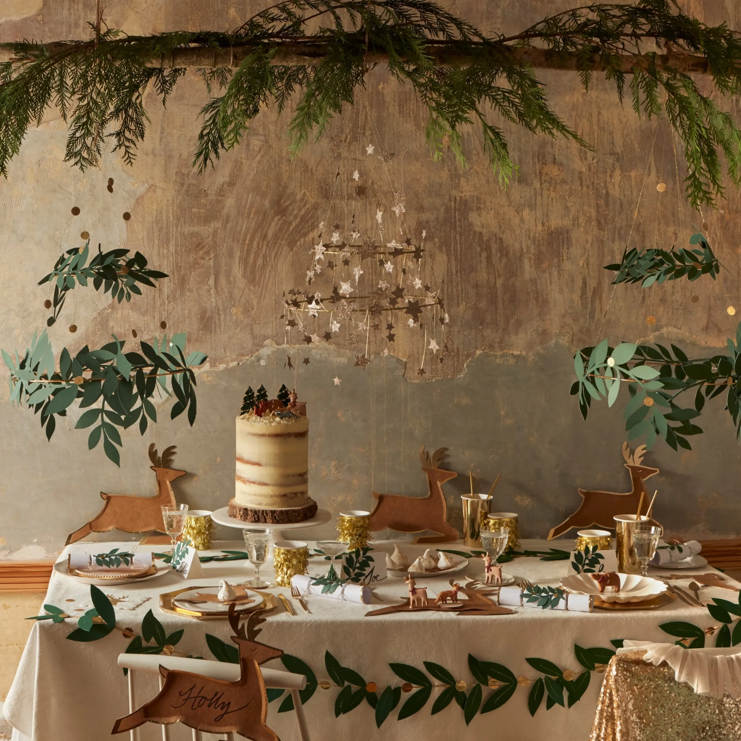 Gold Sparkle Star Chandelier>Meri Meri Clearance