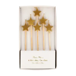 Gold Star Candles (x 6)>Meri Meri Sale