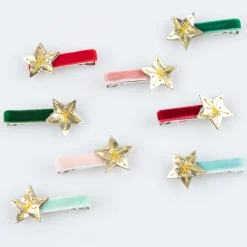 Gold Star Hair Clips (x 8)>Meri Meri Outlet