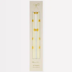Gold Star Taper Candles (x 2)><noscript><img width=