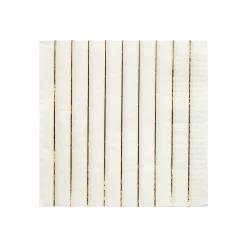 Gold Stripe Large Napkins (x 16)>Meri Meri Fashion