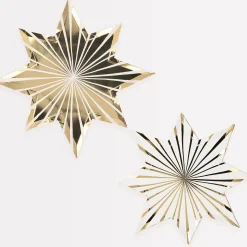 Gold Stripe Star Plates (x 8)>Meri Meri Sale