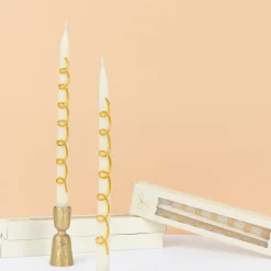 Gold Swirl Taper Candles (x 2)>Meri Meri Outlet