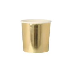 Gold Tumbler Cups (x 8)>Meri Meri Clearance