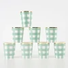Green Gingham Cups (x 8)>Meri Meri Online