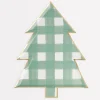 Green Gingham Tree Plates (x 8)>Meri Meri Online
