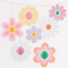 Groovy Flower Hanging Decorations (x 7)>Meri Meri New