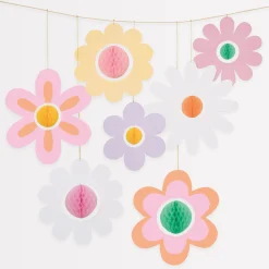 Groovy Flower Hanging Decorations (x 7)>Meri Meri New