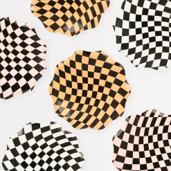 Halloween Checker Side Plates (x 8)>Meri Meri Fashion
