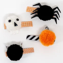 Halloween Pompom Hair Clips (x 4)>Meri Meri Online