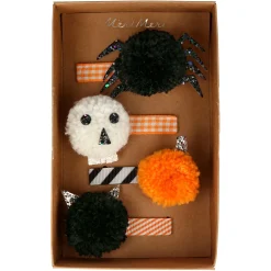 Halloween Pompom Hair Clips (x 4)><noscript><img width=