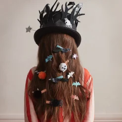 Halloween Pompom Hair Clips (x 4)><noscript><img width=