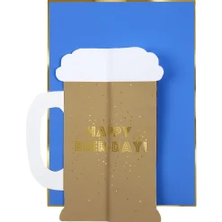 Happy Beerday Honeycomb Birthday Card>Meri Meri Clearance