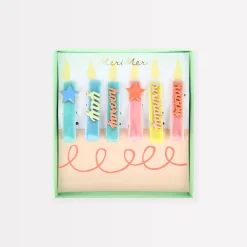 Happy Birthday Enamel Hair Clips (x 6)>Meri Meri New