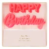 Happy Birthday Pink Acrylic Toppers>Meri Meri Best
