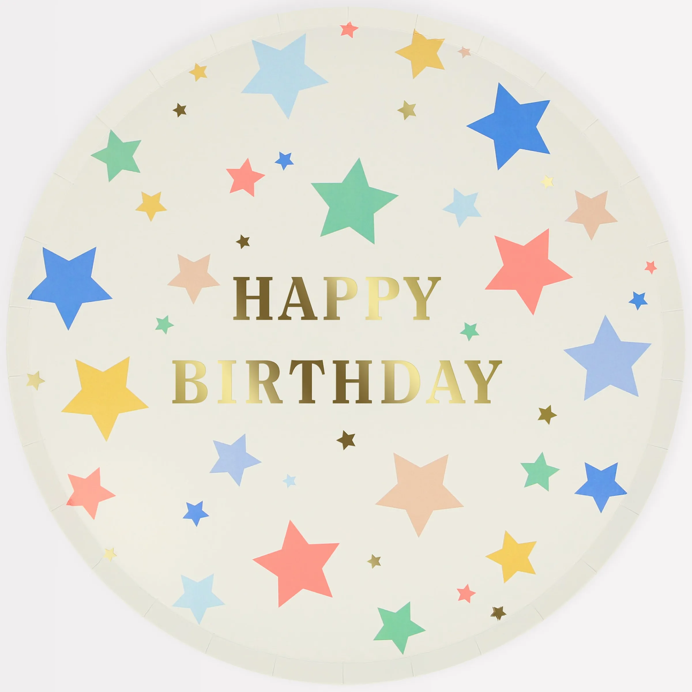 Happy Birthday Stars Dinner Plates (x 8)>Meri Meri Fashion