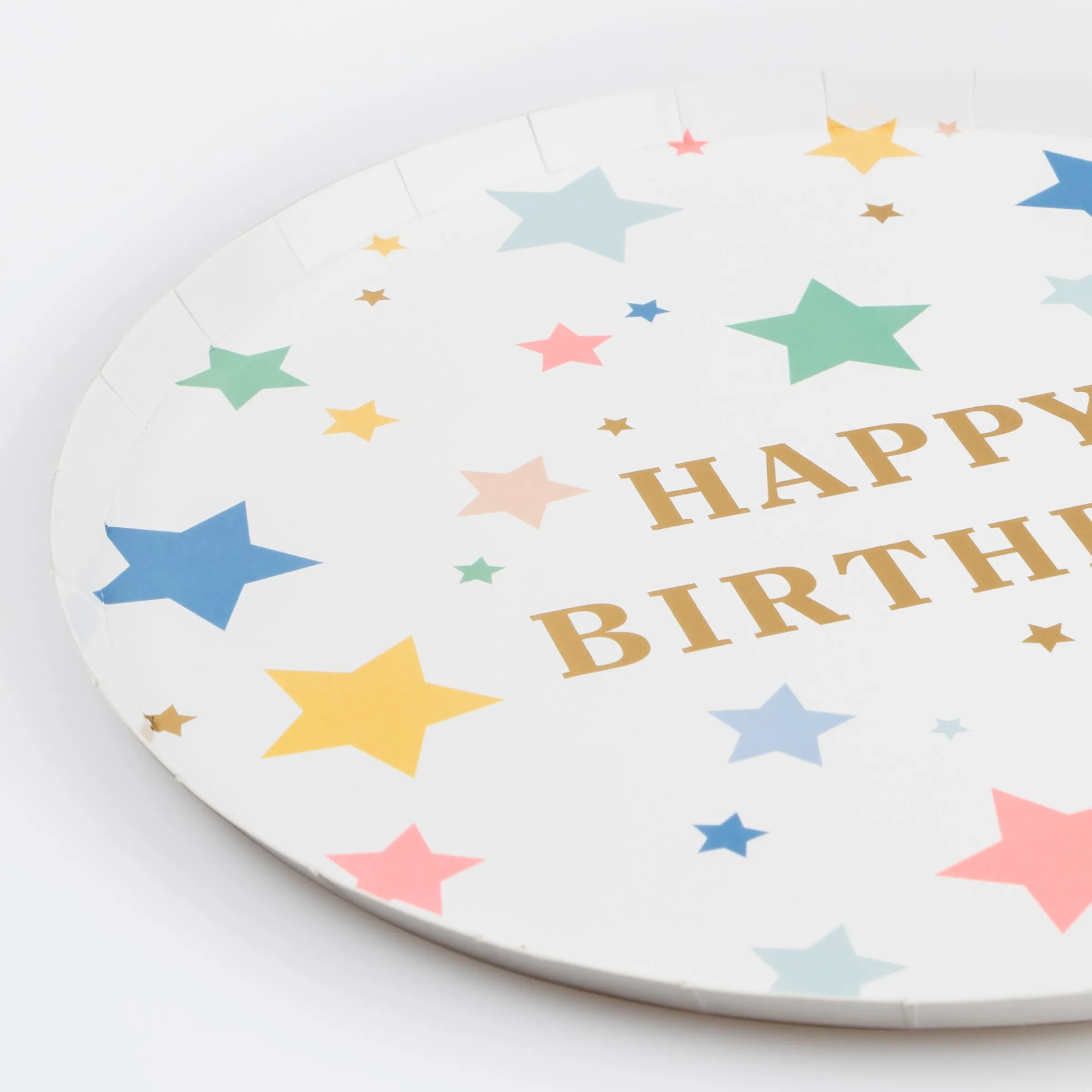 Happy Birthday Stars Dinner Plates (x 8)>Meri Meri Fashion