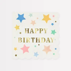 Happy Birthday Stars Large Napkins (x 16)>Meri Meri Fashion