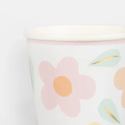 Happy Flowers Cups (x 8)><noscript><img width=