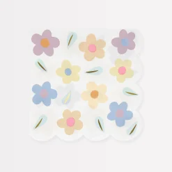 Happy Flowers Large Napkins (x 16)>Meri Meri Clearance