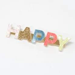 Happy Glitter Hair Clip><noscript><img width=