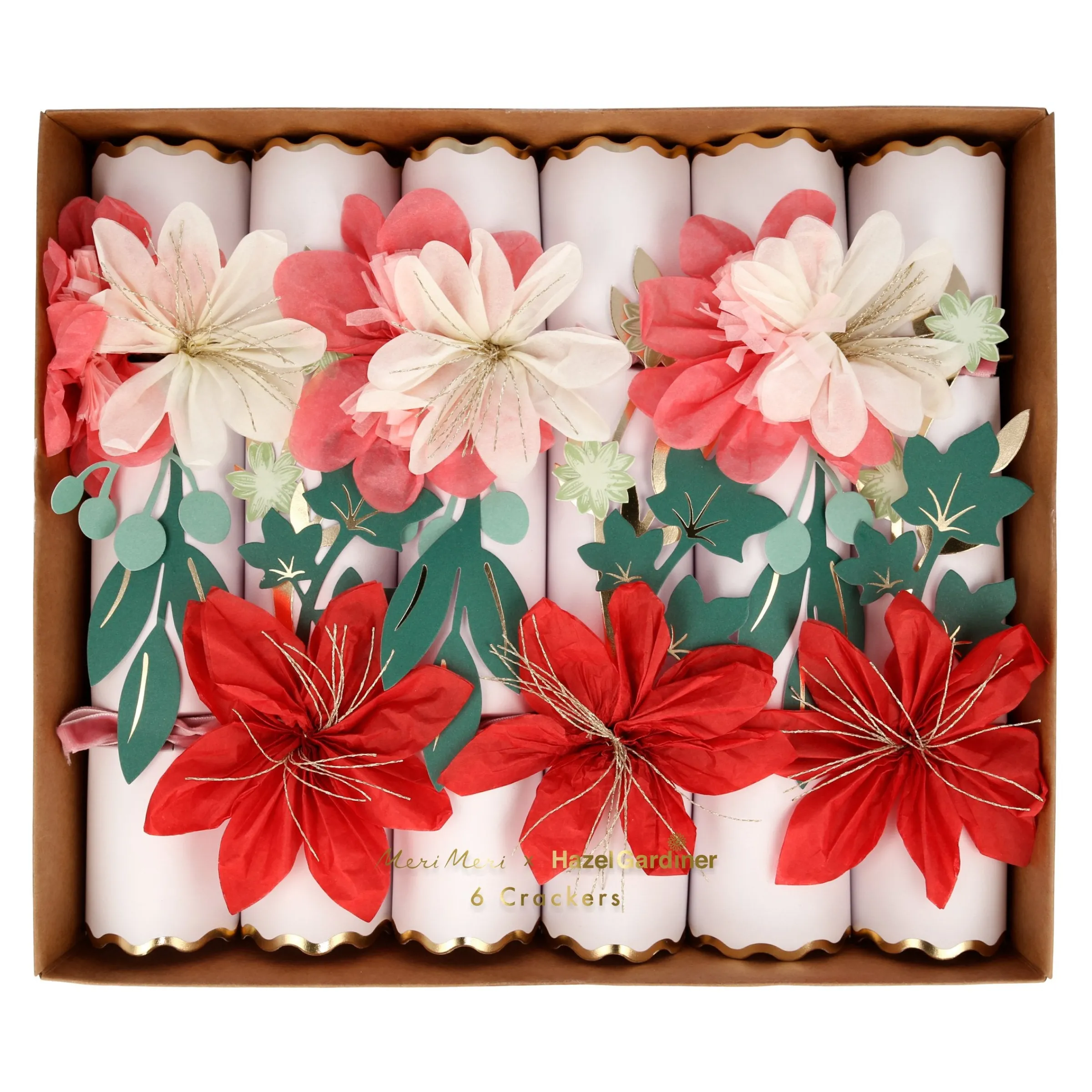 Hazel Gardiner Large Flower Crackers (x 6)>Meri Meri Online
