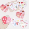 Heart Concertina Valentine's Cards & Stickers (x 12)>Meri Meri Best