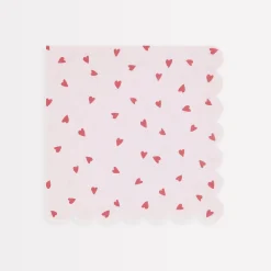 Heart Pattern Large Napkins (x 16)>Meri Meri Outlet