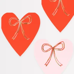 Heart With Bow Napkins (x 16)>Meri Meri Sale