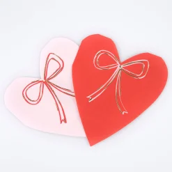 Heart With Bow Napkins (x 16)>Meri Meri Sale