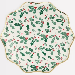 Holly Pattern Dinner Plates (x 8)>Meri Meri Fashion